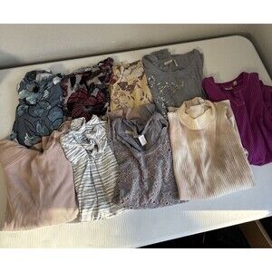 Logo Layers by lori goldstein Long Sleeve Shirt Bundle Lot Lounge Tunic Small